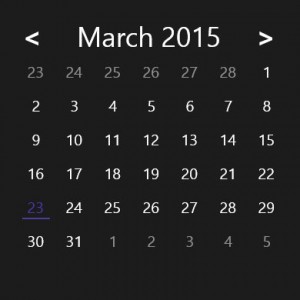 CalendarDatePicker Dark Theme